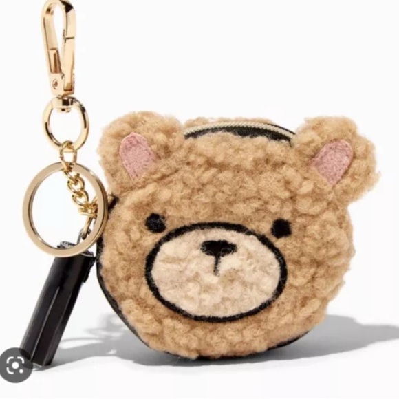 Claire’s Teddy Bear Keychain with Clip - Picture 1 of 3
